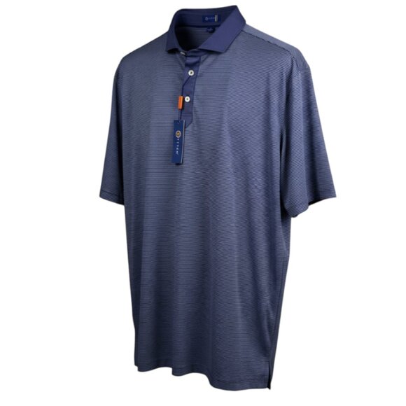 STITCH Golf ‘Bowery’ Performance Polo Men’s L NWT Navy Micro‑Stripe, Stretch - Picture 1 of 9